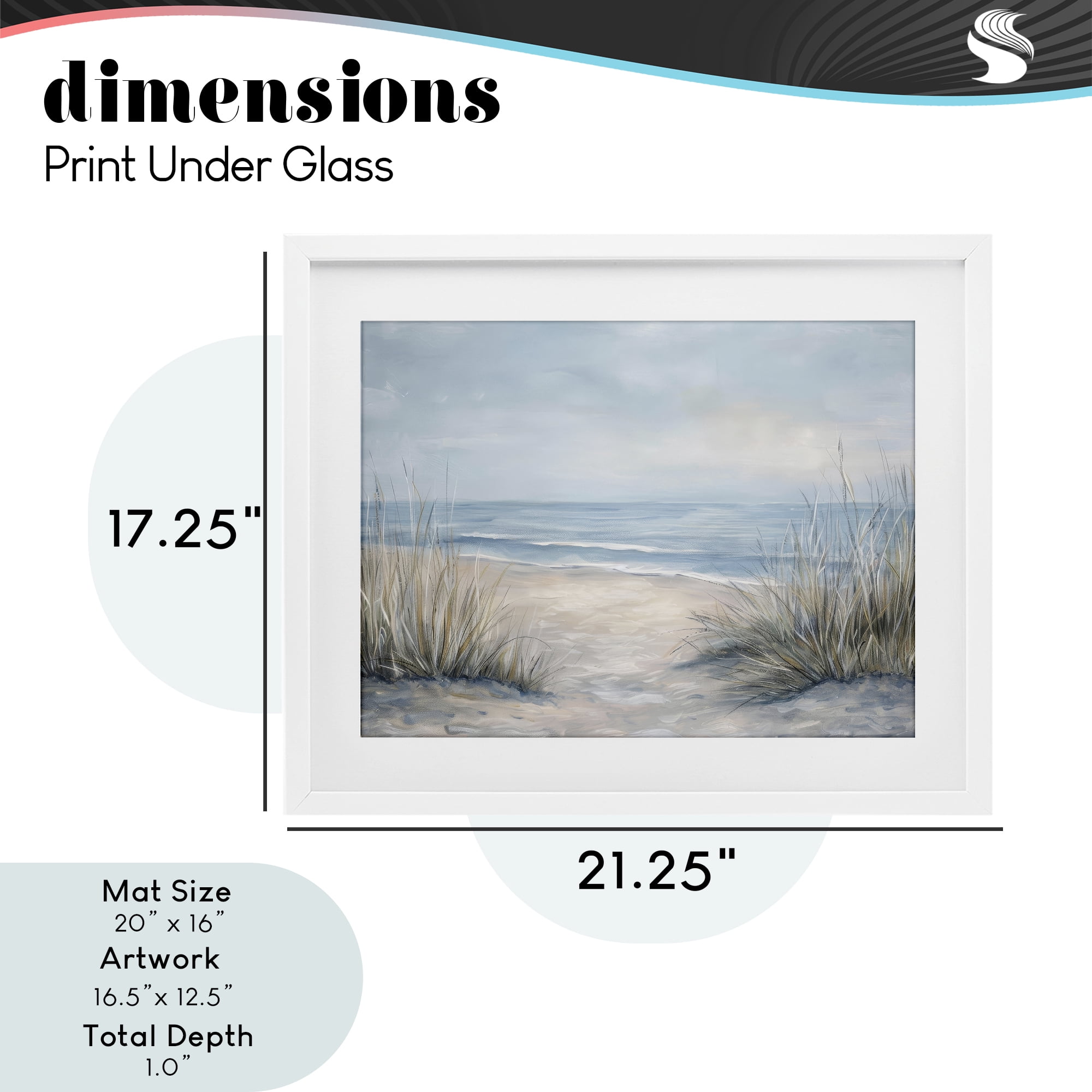 Stupell Industries To The Beach Tranquil Landscape White Framed Print Under Glass, design by Petal Prints Design