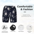 thumbnail image 5 of Daiia Retro Flower Mens Swim Trunks Swim Shorts Quick Dry Swim Shorts with Mesh Lining Pockets-Small, 5 of 9