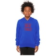 thumbnail image 2 of Daxton Youth Unisex Pullover Cities State Hoodie Mid-Weight Fleece Sweater - New York Royal Red, M, 2 of 3