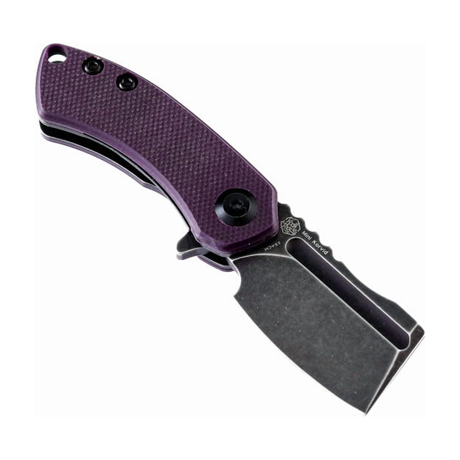 Kansept Mini Korvid Folding Pocket Knife 1.45'' 154CM Blade,Purple G10 Handle,T3030A3
