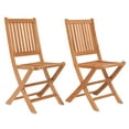 thumbnail image 2 of Amazonia London Teak Wood Outdoor Folding Chairs, Brown (Set of 2), 2 of 7