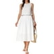 thumbnail image 2 of Conjunto de falda de 2 piezas para mujer INSPIRE CHIC, sin mangas, top corto, falda midi de cintura alta, atuendos casuales de verano, beige, M, 2 of 6