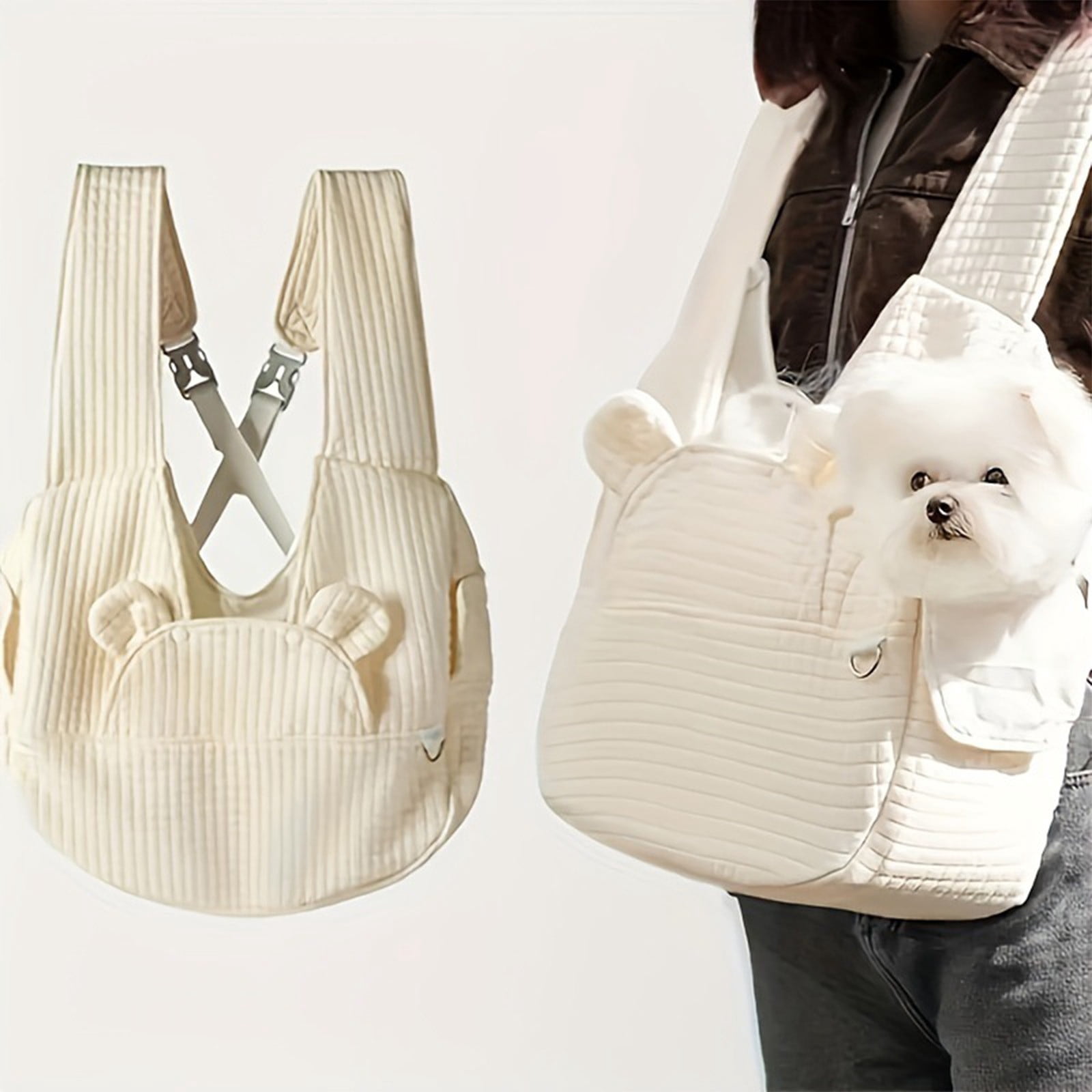 Pet Carrier Backpack Chest Front Wearing Design for Small Medium Dogs Cats Travel Outdoor Activity with Transparent Window and Storage Pockets for Convenient Transport