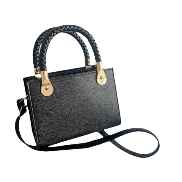 Bolso de hombro para mujer, bolsa de regalo sencilla para el trabajo, compras, cumpleaños, viajes al aire libre Negro