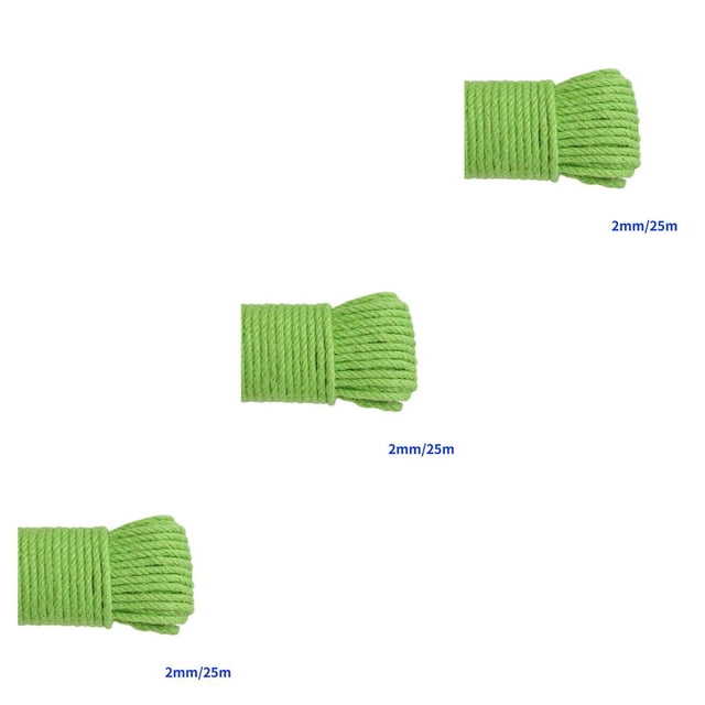 tredstone Color Rope Roll Twine String Cord DIY Handmade String Accessories Craft Scrapbooking Making Tool green 2mm x 25m 3Set