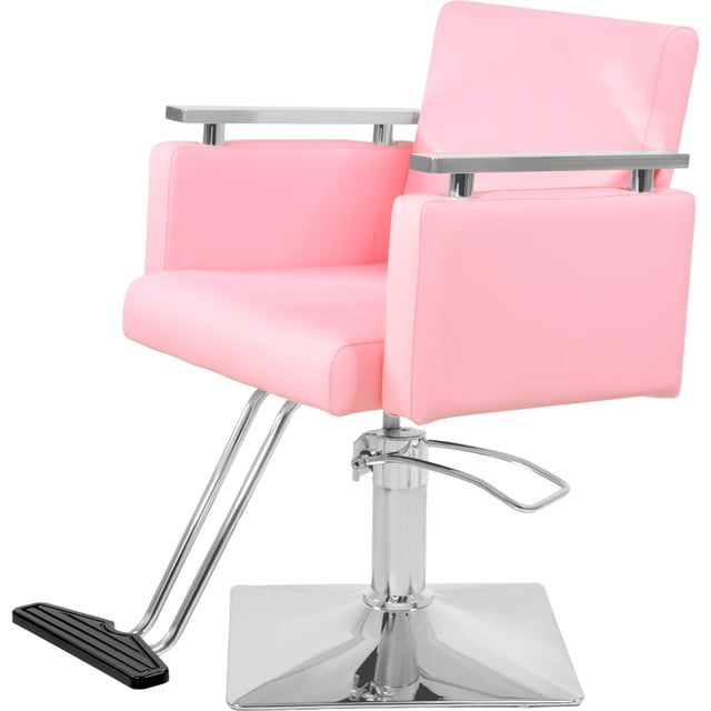 Sillon Silla Barberia Estetica Cuadrada 360° Moderna Rosa