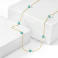 thumbnail image 3 of Ross-Simons Italian 4mm Turquoise Station Necklace in 14kt Yellow Gold, Women's, Adult, 3 of 5