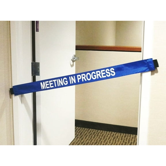 Meeting in Progress Sign - Nylon Banner with Magnetic Ends