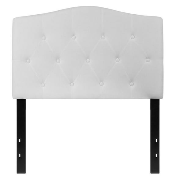 Bowery Hill Contemporary Tufted Twin Panel Headboard in White