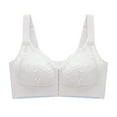 thumbnail image 6 of Sngxgn Front Closure Bra for Women Seamless Unlined Underwire T-Shirts Bra(White,34/75C), 6 of 6