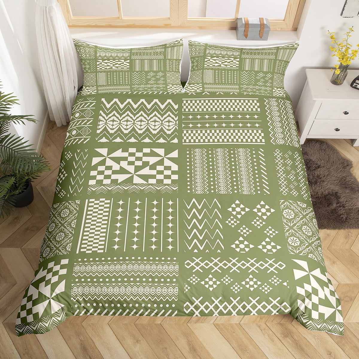 Southwestern Duvet Cover King Size, Exotic Aztec Comforter Cover