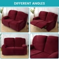 thumbnail image 5 of CJC Velvet Recliner Covers for 2 Seater, Stretch Armchair Slipcovers with Side Pocket Cushion Reclining Sofa Couch Protector, 5 of 9