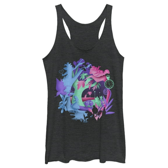 Women's Alice in Wonderland Magical People from Wonderland Racerback Tank Top Black Heather 2X Large