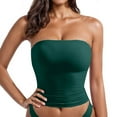 thumbnail image 1 of Tqcoqu Women Solid Color Camisole Strapless Beautiful Back Short Cultivate Oneself Integrated Type Strapless, 1 of 2