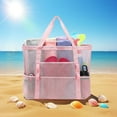 thumbnail image 5 of FEISHENTT Extra Large Mesh Travel Organizer Bag Lightweight Foldable Storage Pouch For Beach Pool Swim Camping Accessories Towels, 5 of 5