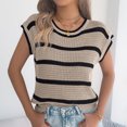 thumbnail image 2 of Débardeur Femme, Mode Décontractée Rayé Col Rond Été Camisole Blouse T-Shirt, Hauts d'Été pour Femmes, 2 of 9