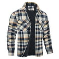 thumbnail image 3 of QATAINLAV Mens Quilted Lined Shirt Jacket Big and Tall Plaid Jackets Winter Warm Checkered Work Jacket with Pockets Limited Time Deals Khaki XL, 3 of 7