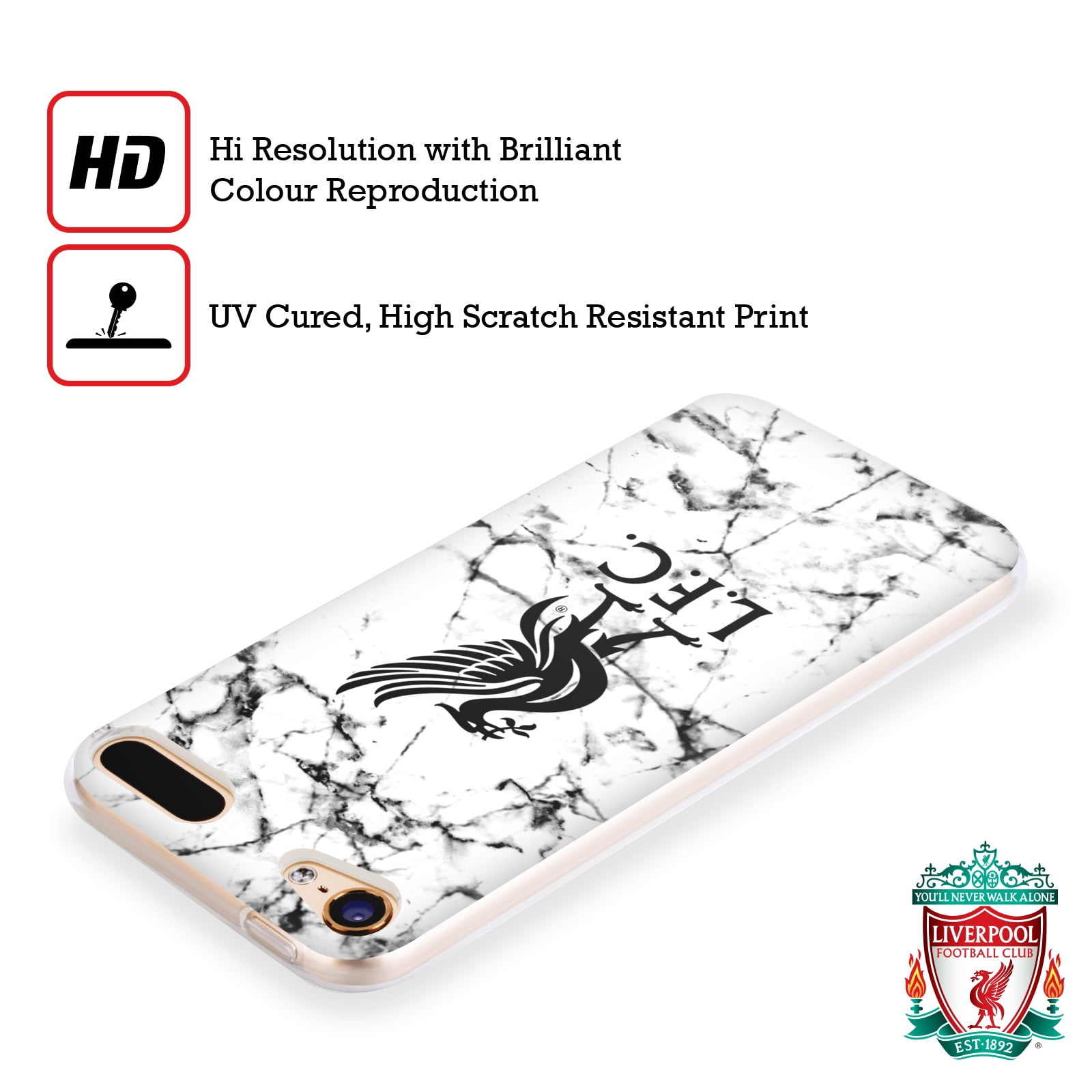 OFFICIAL LIVERPOOL FOOTBALL CLUB 2017//18 MARBLE CASE FOR APPLE iPOD TOUCH MP3