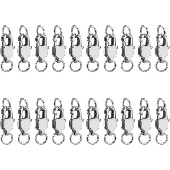 20Pcs Stainless Steel Lobster Claw Clasps for Jewelry Making Stainless Steel Color 15mm