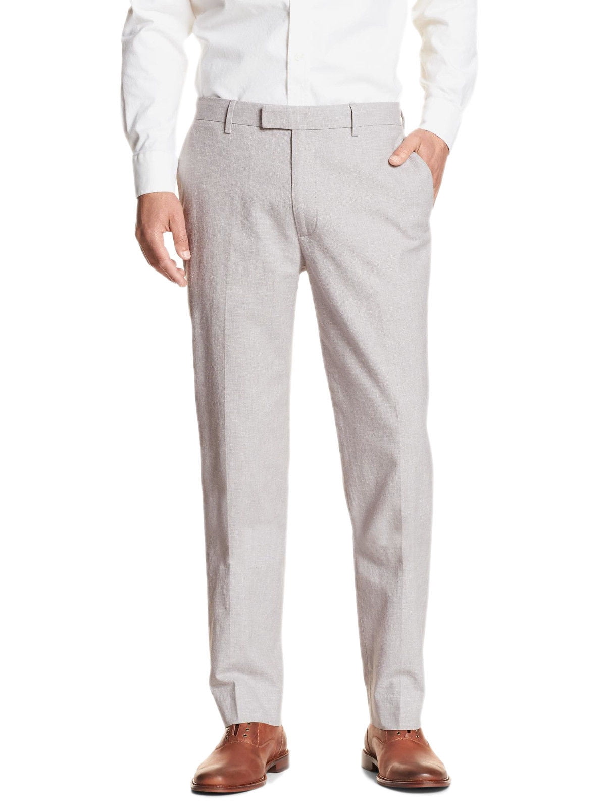 New 5459 Banana Republic Mens Light Gray Standard Fit Linen Blend Pants ...