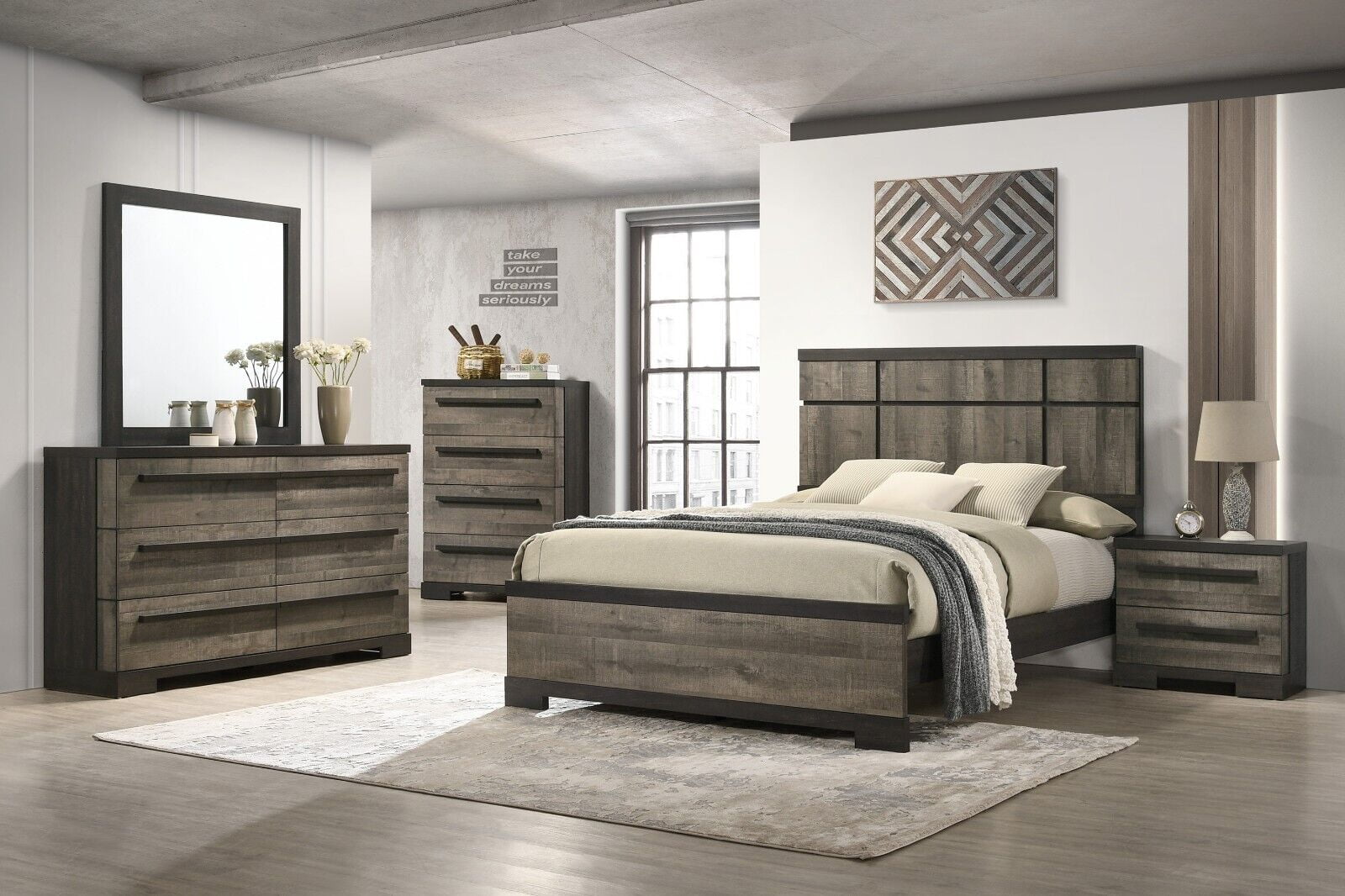 Brown and grey bedroom furniture discount