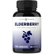 Elderberry Capsules 11,550mg - Premium Supplement for Powerful Immune System Support - Black Elder Berry Extract Nigra Antioxidant Vitamin - 60 Vegan Pills