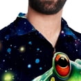thumbnail image 5 of Starry Sky Frog Men's Short Sleeve Printed Button Down Hawaiian Beach Shirts, 5 of 6