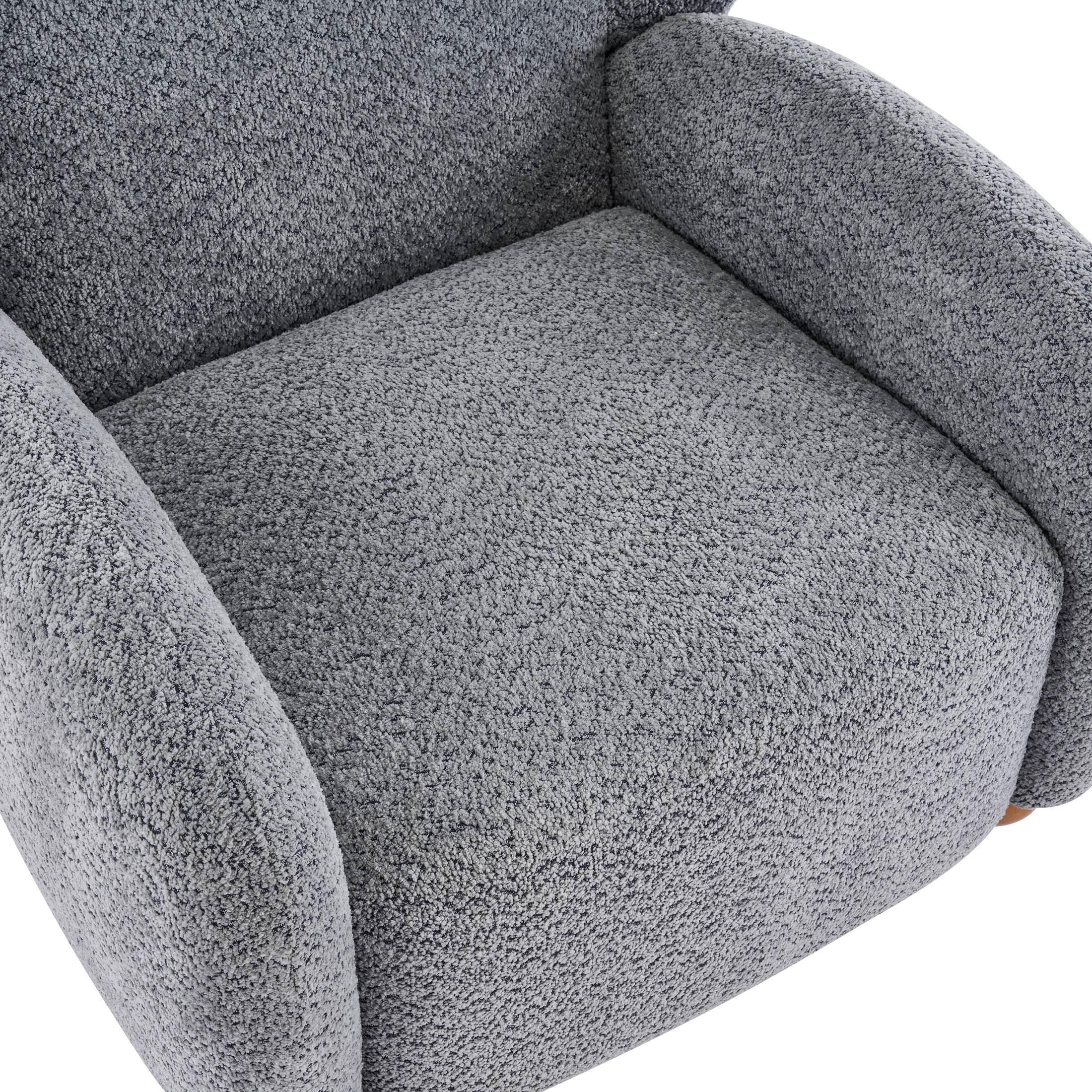 Christopher Knight Home Modern Wingback Accent Chair, Bouclé Upholstery with Round Legs, Dusty Blue