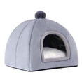 thumbnail image 3 of Cama para gatos, cama para perros, cabaña para dormir, siesta relajante, nido para perros y gatos semicerrado suave, tienda de campaña para gatos auto Gris M, 3 of 10