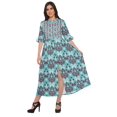 thumbnail image 1 of Moomaya Printed Kurta Summer Wear Ladies Kurti Front Slit Tunic Tops Women, 1 of 5