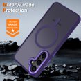 thumbnail image 5 of CASEFIV for Samsung Galaxy S25 Case,with Magnetic Invisible Stand [Military Drop Protection] [Compatible with MagSafe] Shockproof Slim Translucent Anti-Slip Case,Purple, 5 of 7