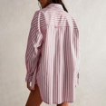 thumbnail image 5 of TKLPEHG Women Blouses Dressy Casual Lapel Button Shirt with Pocket Fashion Loose Long Sleeve T Shirt Solid Color Lightweight Comfy Fall Tops Pullover (Pink,XL), 5 of 8
