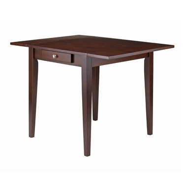 Winsome Wood Clayton Round Drop Leaf Dining Table, Walnut Finish ...