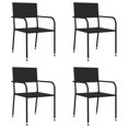 thumbnail image 3 of vidaXL 7 Piece Patio Dining Set Black Poly Rattan and Steel, 3 of 11