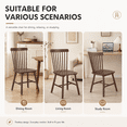 thumbnail image 3 of Fancrou Farmhouse Windsor Dining Chairs Set of 4, Spindle Back Wood Chairs for Kitchen and Living Room, Country Style Restaurant Seating, Dark Walnut, 3 of 13