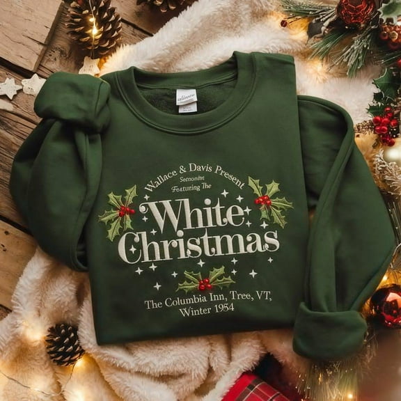 EMBROIDERED White Christmas Movie Sweatshirt, Wallace and Davis Sweater, Haynes Sisters Crewneck, Christmas White Movie 1954 Sweatshirt