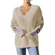 thumbnail image 2 of Suéteres de Punto de Larga con Estampado Floral Bohemio Clásico para Mujer, Estilo Informal, para Otoño e Invierno 2025. Albaricoque S, 2 of 8
