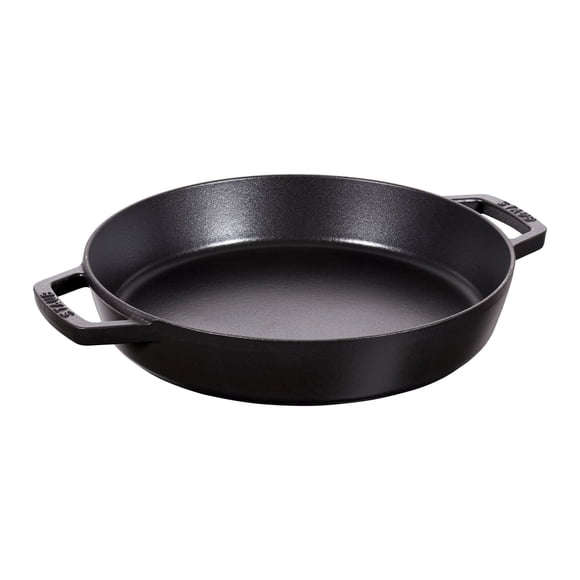 Sartén de hierro fundido STAUB de 33 cm con doble asa, negro mate