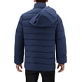 thumbnail image 3 of Men’s Heavyweight Insulated Microfiber Removable Hood Quilted Zip Puffer Jacket (Navy, L), 3 of 5
