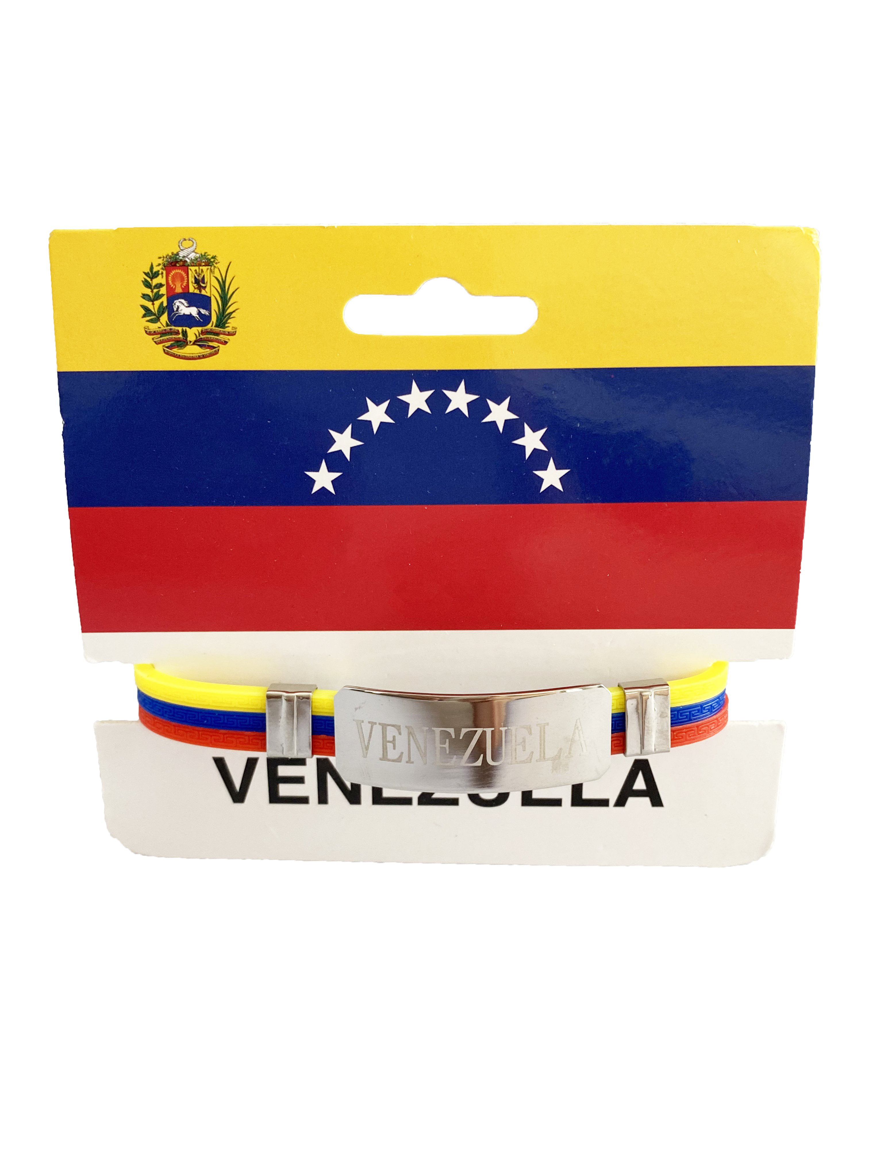 featuring a Star charm Mens Venezuela Flag Inspired Stretchy Bracelet - see wrist size in description