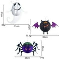 thumbnail image 2 of Juego de 3 linternas de papel con forma de araña y murciélago fantasma para Halloween, 2 of 5