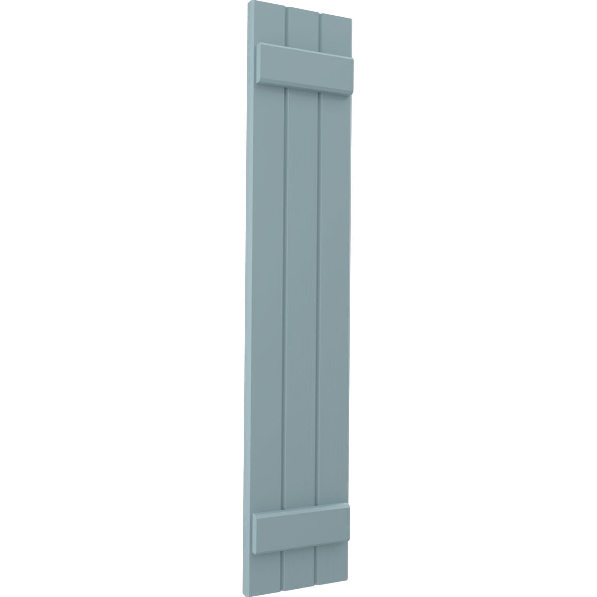 Ekena Millwork 10 1/2"W x 58"H Americraft Three Board (2 Batten) Exterior Real Wood Joined Board-n-Batten Shutters (Per Pair), Peaceful Blue