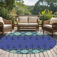 thumbnail image 4 of Round Rug 7Ft Washable Non-Slip, Navy Blue Boho Circle Area Rugs for Living Room Bedroom, Vintage Ethnic Tribe Abstract Art Retro Indoor Floor Mats Carpet Runner for Home Decor Aesthetic, 4 of 8