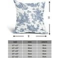 thumbnail image 4 of French Country Pillow Covers Set of 2 16x16 Inch Vintage Toile Blue White Cotton Linen Polyester Decorative Throw Pillow Case Cushion Cover for Bedroom Sofa Living Room Couch Chair Office, 4 of 6