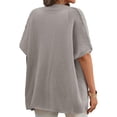 thumbnail image 4 of Women Oversized Cardigan Sweaters Short Sleeve Button Down Casual Lightweight Loose Knit Cardigans, 4 of 6