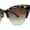 Blue Tortoise - Brown Blue, variant on Womens Half Rim Elegant Metal Brow Designer Cat Eye Sunglasses Tortoise - Brown