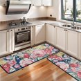 thumbnail image 3 of Kitchen Rugs Sets Of 2,Pioneer Flower Floral Print Pattern Anti Fatigue Kitchen Mat Rugs Non Slip Washable,Decorative Kitchen Floor Mats for Kitchen,Sink,Laundry,17"x47"+17"x47", 3 of 5