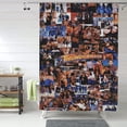 thumbnail image 5 of Shower Curtain Cartoon Art Bath Shower Curtains with 12 Hooks, Waterproof Washable Polyester Bathroom Home Decor Set 60x72 Inch Plastic, 5 of 8