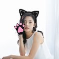 thumbnail image 4 of ColoMX 1 juego de accesorios de vestuario de gatos cosplay orejas de gato guantes de cola de diadema, 4 of 8