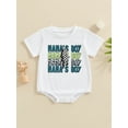 thumbnail image 4 of Cenuakty Infant Baby Boy Summer Jumpsuit Letter Print Short Sleeve Round Neck Romper Cute Bodysuit, 4 of 9